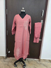 LIGHT PINK LEAF EMBROIDERED VATICAN SILK CO-ORD SETS 0562