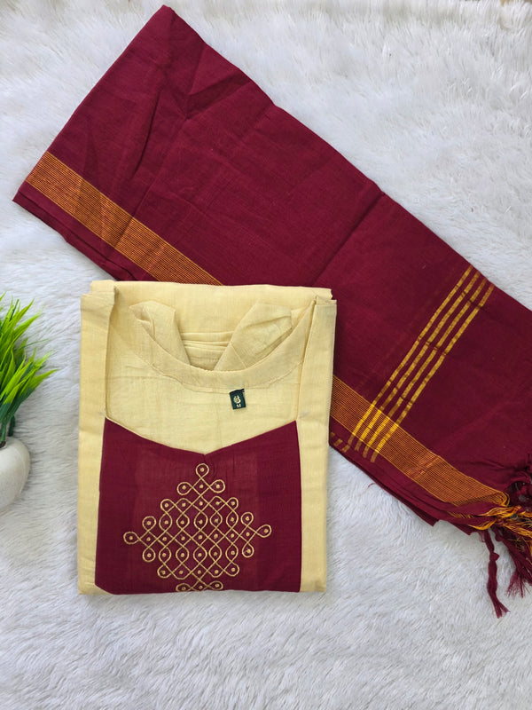 PREMIUM TISSUE KURTI WITH DUPATTA 0621