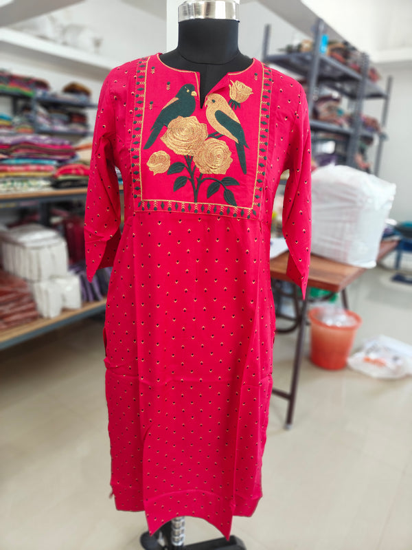 EMBRODIERY OFFICE /COLLEGE WEAR KURTIS 0456