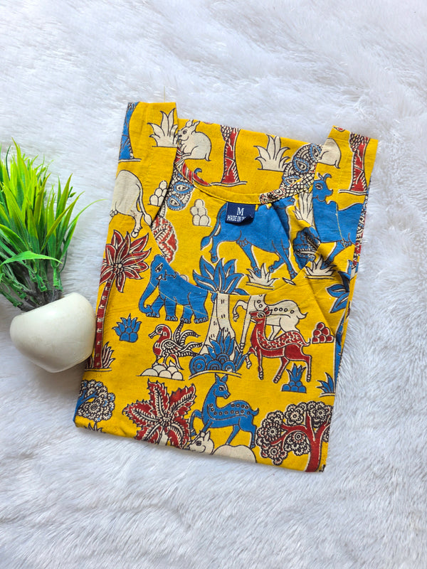 HAND PRINTED KALAMKARI KURTIS 0482