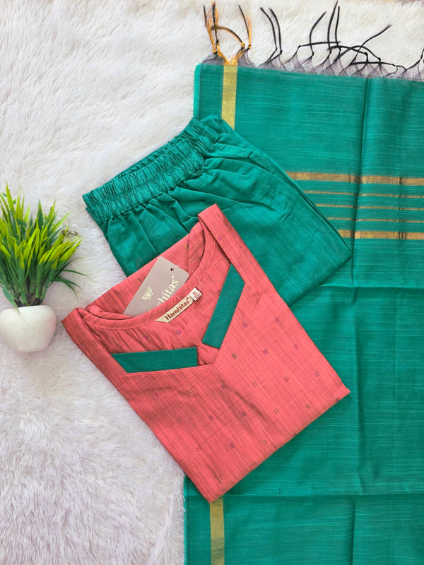 TRADITIONAL HANDLOOM SILK SALWAR SETS 0611