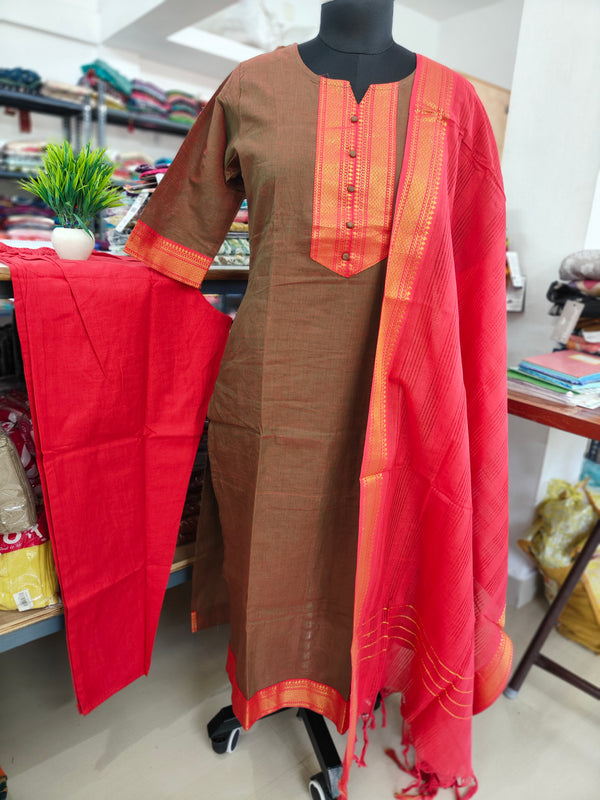 TRADITIONAL MANGALGIRI COTTON SALWAR SETS 0483