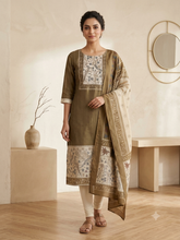 PREMIUM TUSSAR SILK KURTI +DUPPATTA 0658