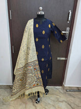 RAW SILK KURTI WITH MADHUBANI DUPATTA 0622
