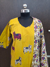 HAND PAINTED KALAMKARI COTTON KURTI +DUPPATTA 0561