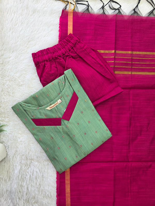 TRADITIONAL HANDLOOM SILK SALWAR SETS 0611