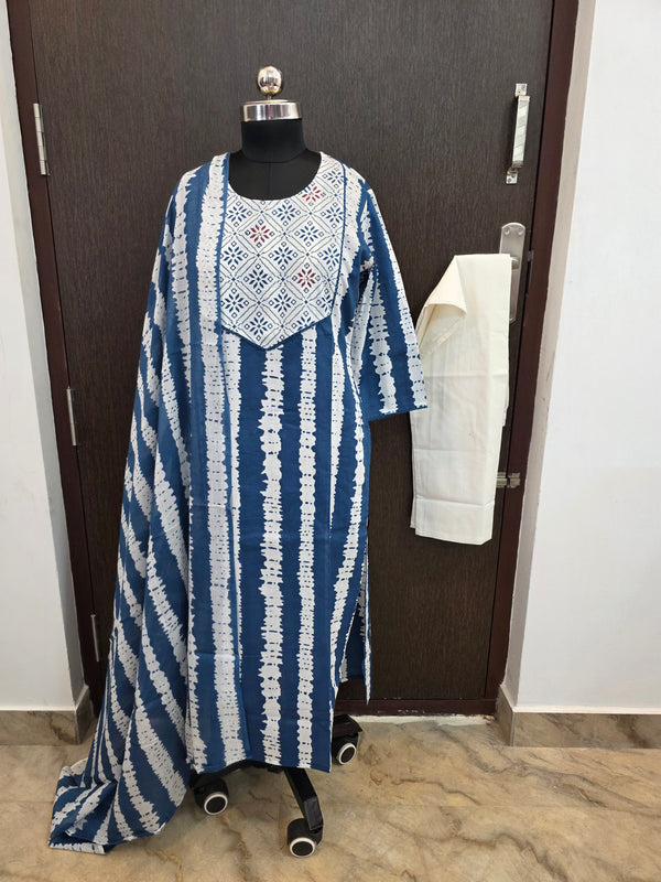 INDIGO DESIGNER PREMIUM CAMBRIC COTTON SALWAR SETS 0551