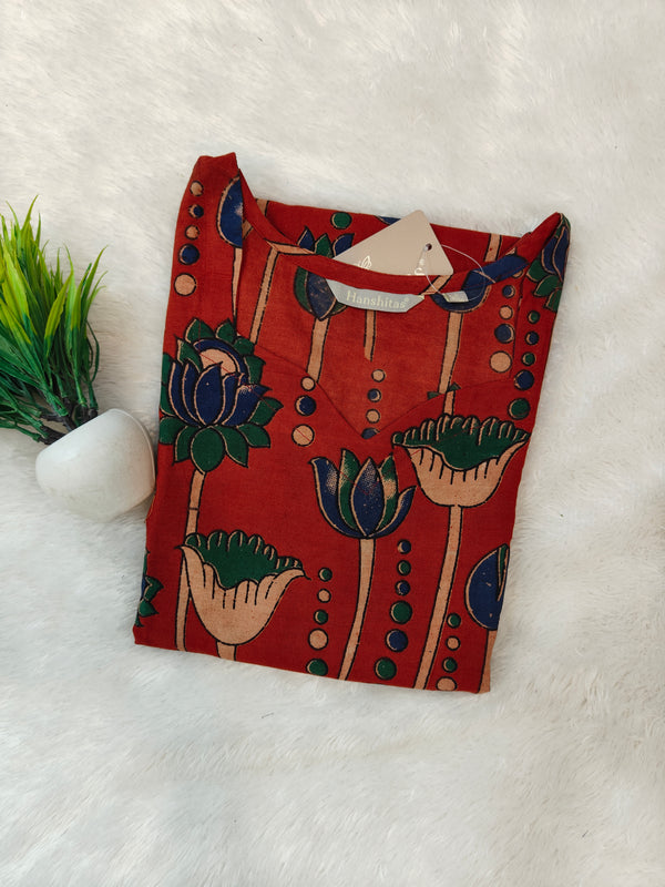 HANDPRINTED PREMIUM KALAMKARI KURTIS 0482