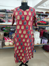 HAND PRINTED KALAMKARI COTTON KURTIS 0482