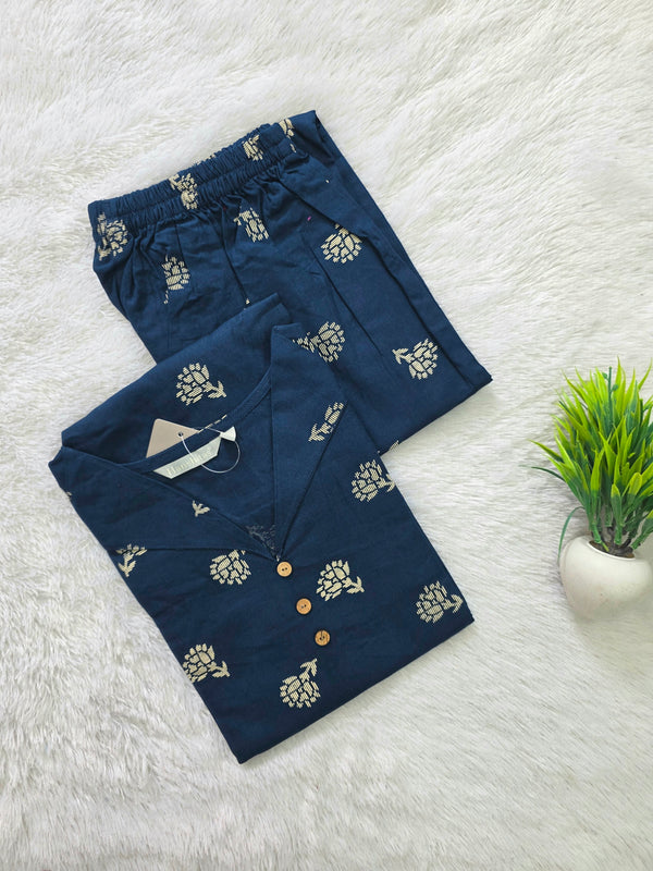 BLUE PREMIUM FLEX COTTON CO-ORD SETS 0618