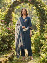 TEAL BLUE PURE COTTON SALWAR SETS 0632