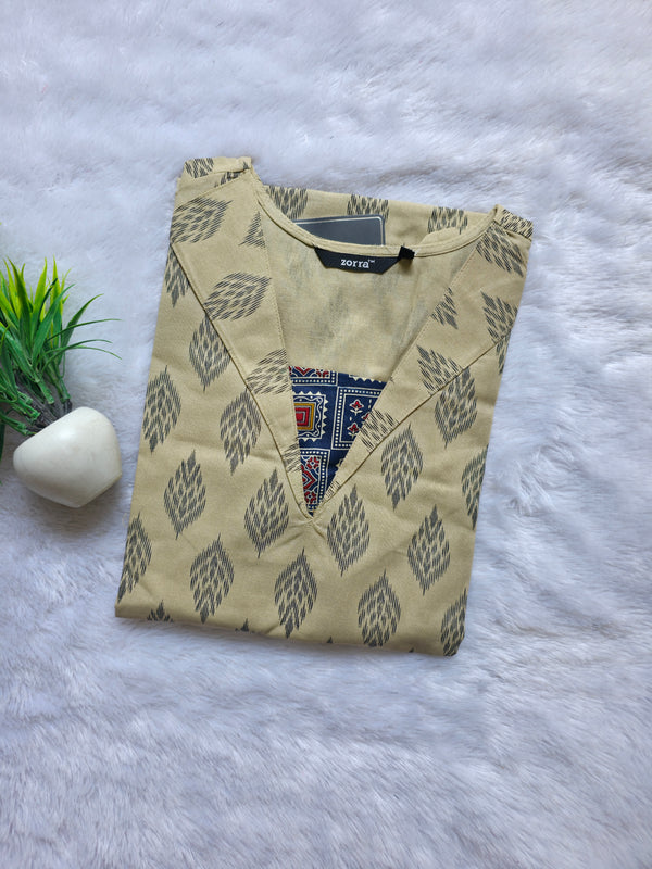 V-NECK COLLAR COTTON KURTIS 0546 (SUMMER SPECIAL)