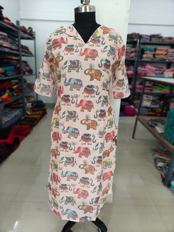 TRENDING LINEN BUBBLE KURTIS 0455