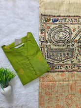 RAW SILK KURTI WITH MADHUBANI DUPATTA 0622