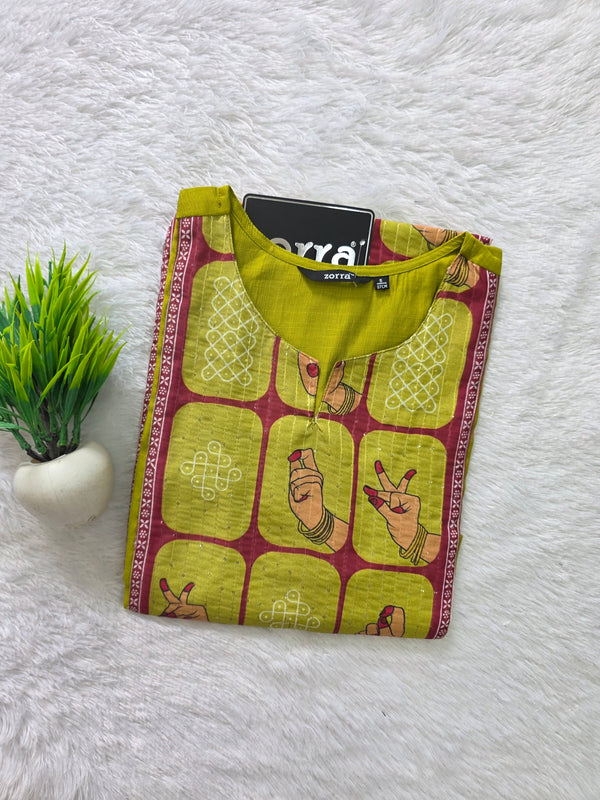 KALAMKARI THEMED BERLIN SILK KURTIS 0615