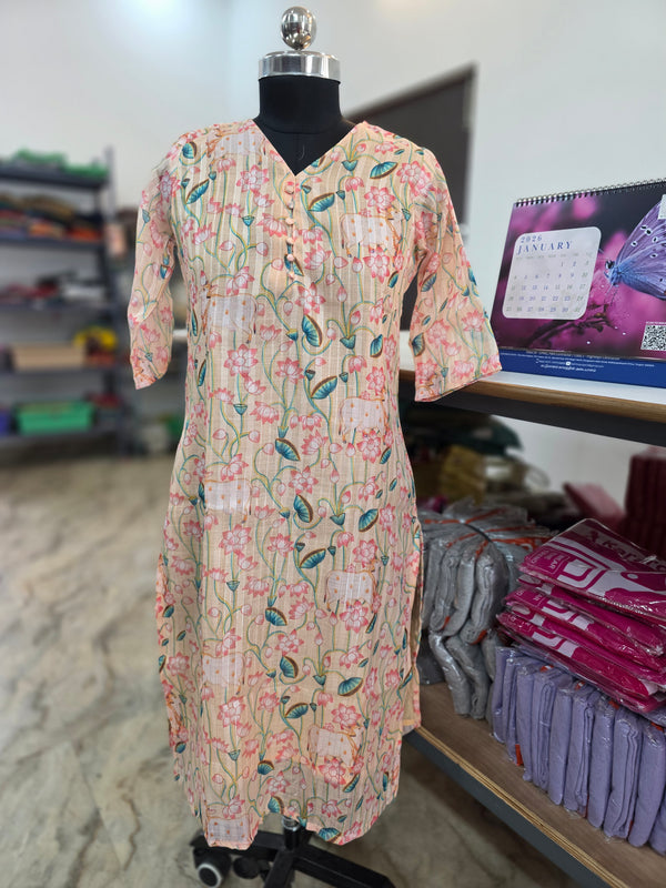 LINEN SILVER ZARI KURTIS 0515