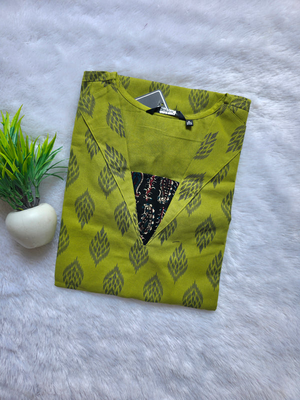 V-NECK COLLAR COTTON KURTIS 0546 (SUMMER SPECIAL)