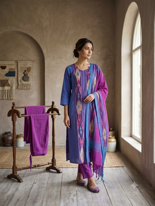 POCHAMPALLY IKKAT COTTON SALWAR SETS / 0650