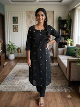 HANDLOOM COTTON CO-ORD SETS BLACK 0606
