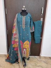 TEAL BLUE HANDWORK PREMIUM JAIPUR COTTON SALWAR SETS 0537