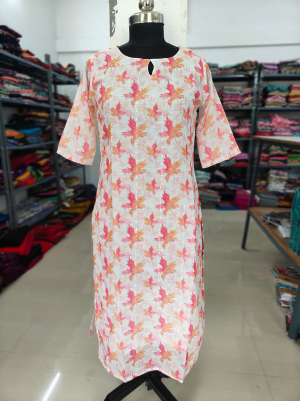 TRENDING LINEN BUBBLE KURTIS 0455