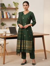 GREEN PREMIUM SEMI SILK SALWAR SETS 0647