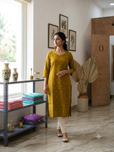 V SHAPED COLLAR PREMIUM COTTON KURTIS MUSTARD 0582