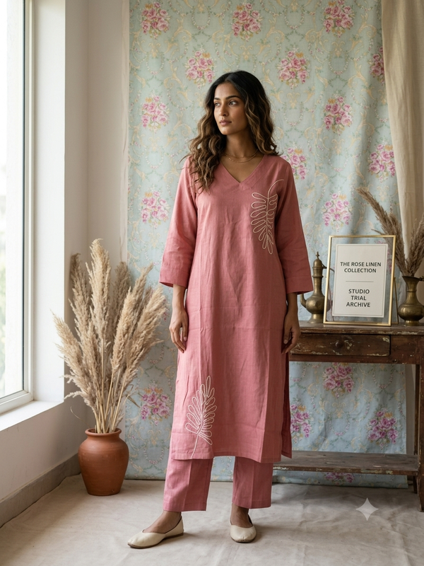 LEAF THREAD EMBROIDERED CO-ORD SETS 0595