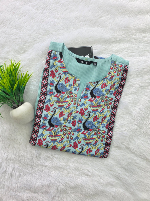 KALAMKARI THEMED BERLIN SILK KURTIS 0615