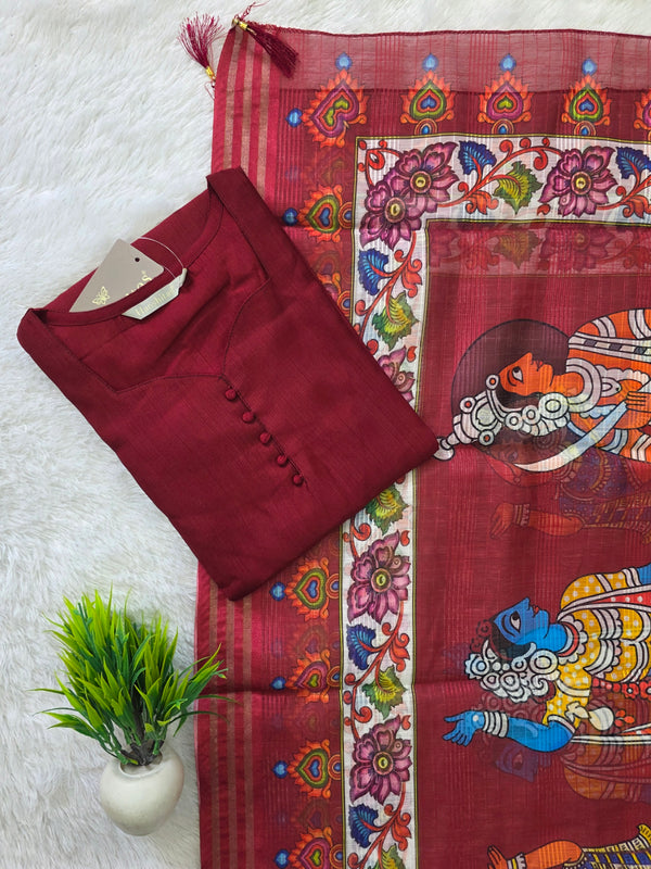 VATICAN SILK KURTI+DUPPATTA 0663