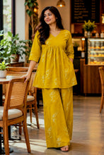 MUSTARD PEPLUM CO-ORD SETS 0654