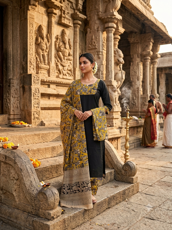 PREMIUM KALAMKARI COTTON SALWAR SETS / 0564