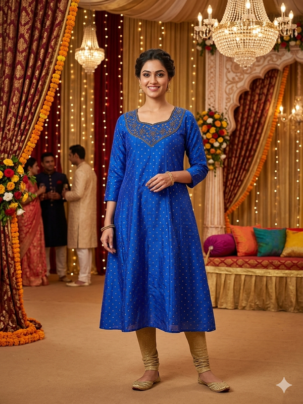 GRAND PARTY WEAR PANEL CUT ANARKALI KURTI 0501