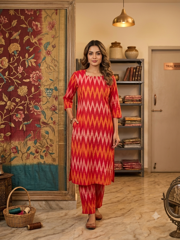 POCHAMPALLY IKKAT COTTON CO-ORD SETS 0590