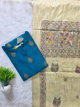 RAW SILK KURTI WITH MADHUBANI DUPATTA 0622