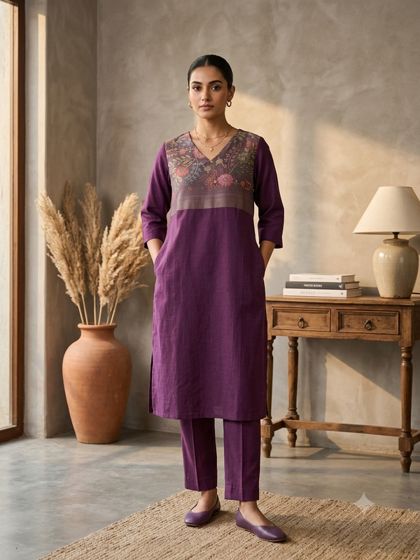 WINE COLOR BERLIN SILK CO-ORD SETS/0584