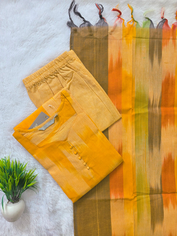 HANDLOOM IKKAT COTTON SALWAR SETS / 0111