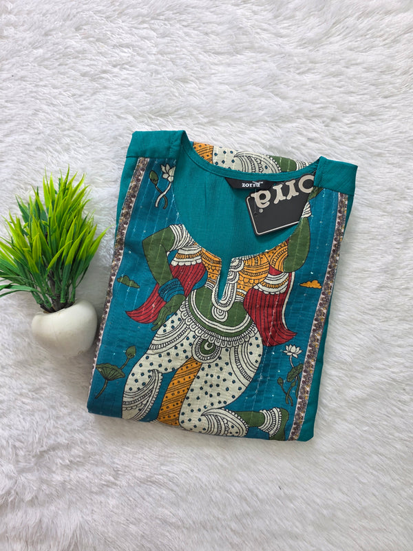 KALAMKARI THEMED BERLIN SILK KURTIS 0615