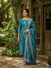 BLUE PREMIUM HANDLOOM IKKAT COTTON SALWAR SETS 0539