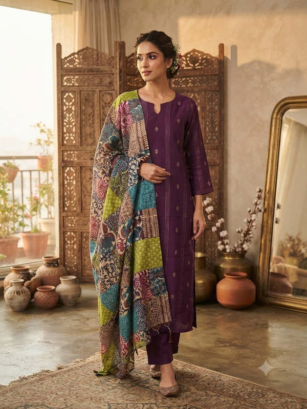 RAW SILK SALWAR SETS 0644