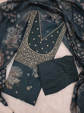 LILY DARK GREEN PREMIUM VATICAN SILK ETHNIC SALWAR SET 0541