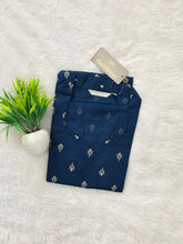 V SHAPED COLLAR PREMIUM FLEX COTTON KURTIS BLUE 0582