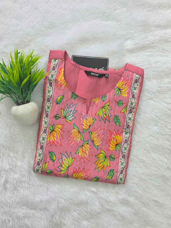 KALAMKARI THEMED BERLIN SILK KURTIS 0615
