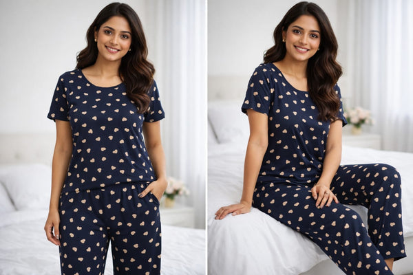 WOMEN'S NIGHT SUIT SETS(Tshirt+ Pant) 0529