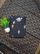 PREMIUM HANDLOOM BLACK BANARASI KURTIS WITH MATCHING NEEM ZARI WEAVING BORDER 0521