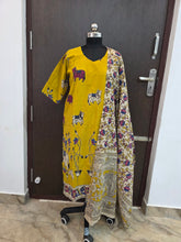 HAND PAINTED KALAMKARI COTTON KURTI +DUPPATTA 0561