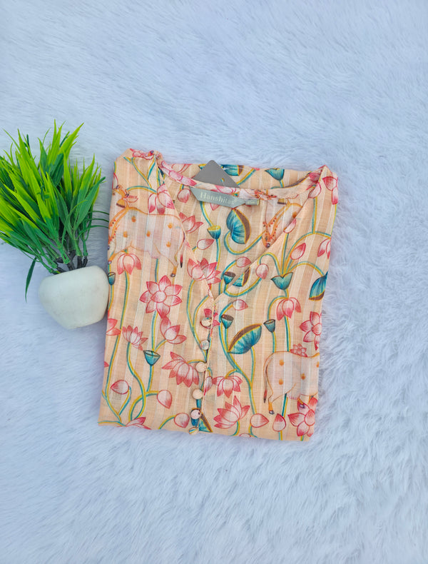 LINEN SILVER ZARI KURTIS 0515