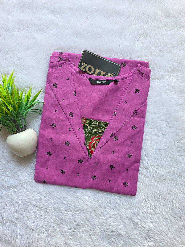 V-NECK COLLAR COTTON KURTIS 0546 (SUMMER SPECIAL)