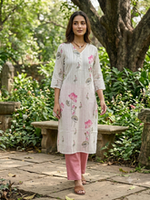 PREMIUM LINEN ZARI KURTIS 0515