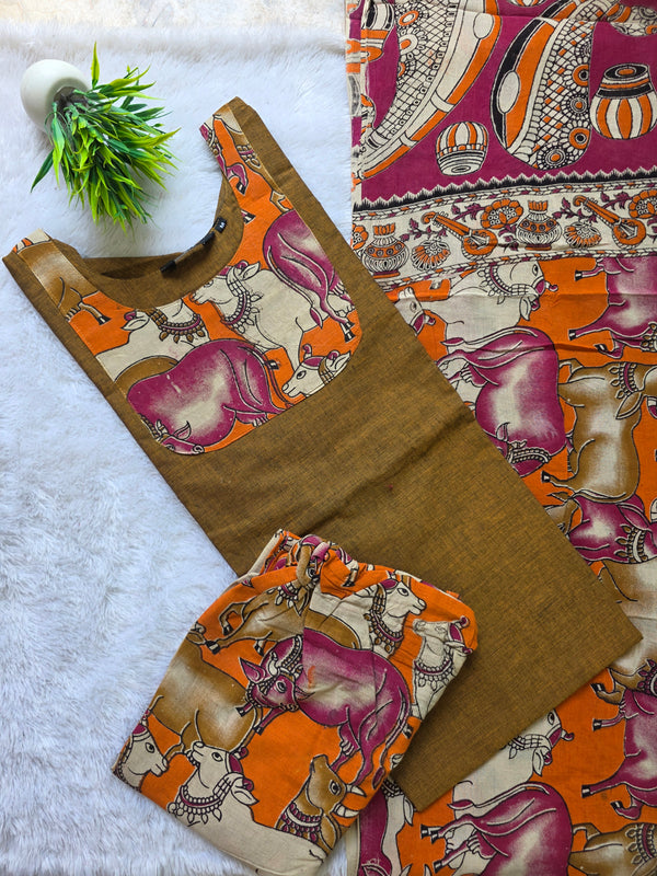 PREMIUM KALAMKARI COTTON SALWAR SETS / 0564